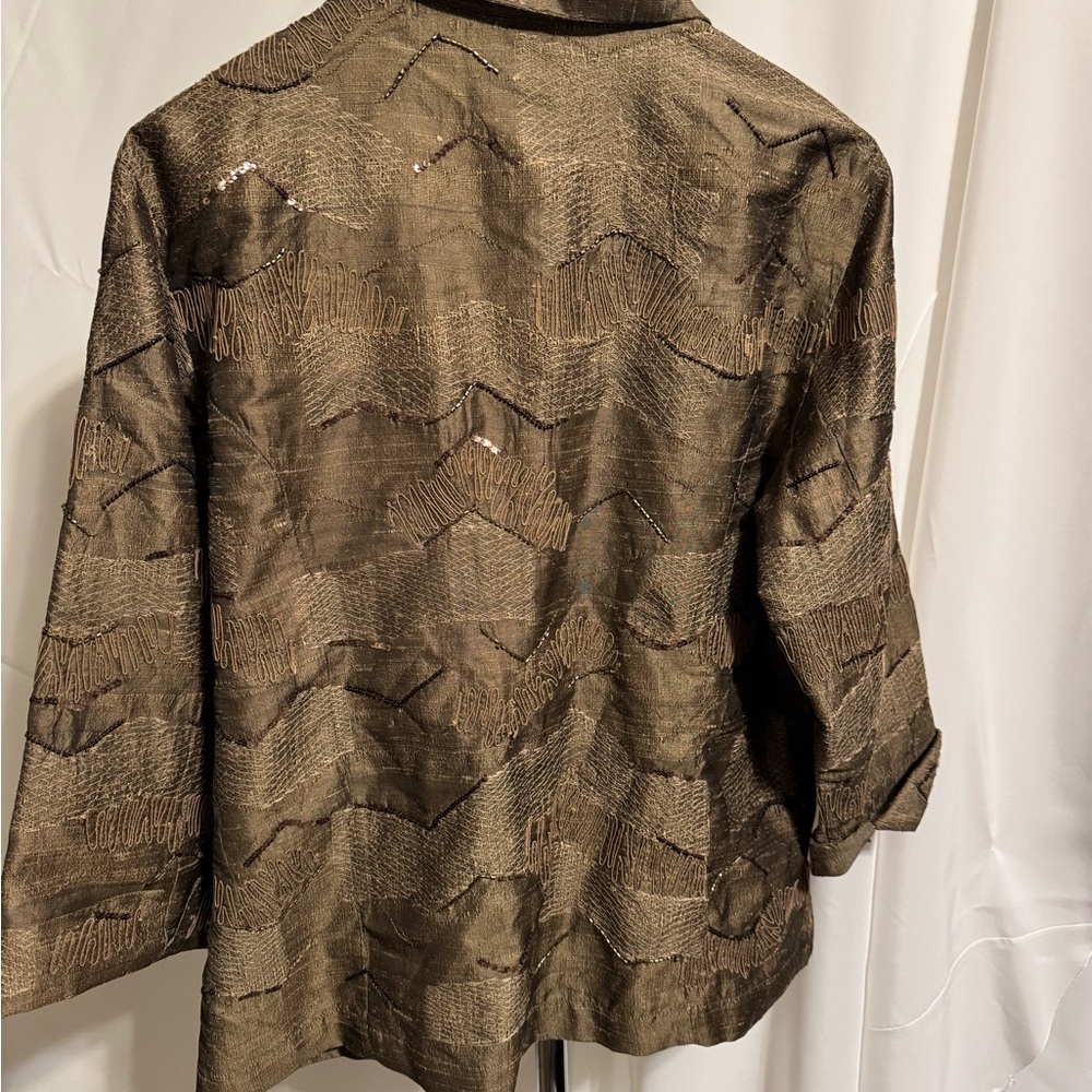 Chico's Elegant Brown Patterned Jacket NWT - image 6